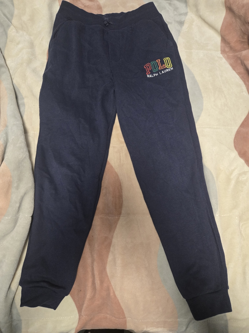 Polo by Ralph Lauren Navy Sweatpants with Multicolor POLO Logo